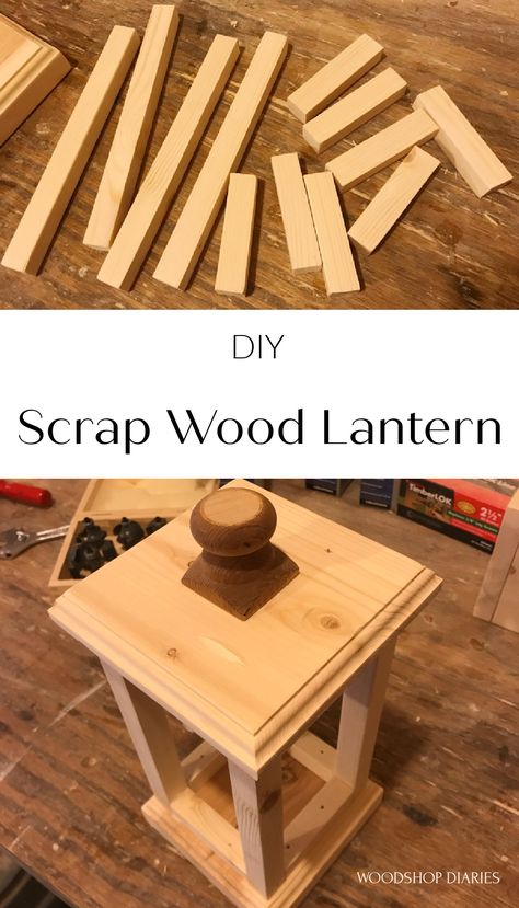 Wood Lantern Diy, Wooden Lanterns Diy, Diy Christmas Lantern, Diy Scrap Wood, Easy Christmas Craft, Scrap Wood Crafts, Christmas Lantern, Wood Lantern, Cool Wood Projects