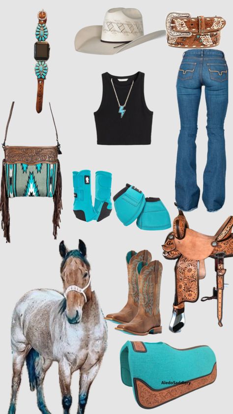 #country #western #rodeo #show #horses Horse Riding Outfit Western Summer, Barrel Racing Outfits Rodeo, Stock Show Outfits, Horse Riding Outfit Western, Barrel Racing Outfits, Western Clothes For Women, Ranch Outfits, Cowgirl Era, Country Western Outfits