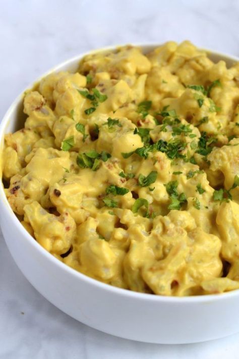 Cauliflower Mac and Cheese Mac And Cheese Cauliflower, Paleo Mac And Cheese, Cheese Cauliflower, Mac And Cheese Sauce, Healthy Mac N Cheese, Dairy Free Low Carb, Cauliflower Mac And Cheese, Whole30 Dinners, Vegan Cauliflower