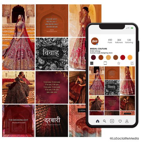 Wedding grid, Social Media Marketing, Gridplanning, Social Media Manager, Social Media Templates, Feed planning, Branding, Online marketing, Digital marketing , India , Wedding lehenga, Ethnic wear, Organic growth, Social media Feed, Grid , Instagram , Facebook , mood bord, content creation , Instagram marketing Jewellery Social Media Grid, Saree Social Media Post, Wedding Social Media Post Design, Fashion Stories Instagram, Wedding Social Media Post, Indian Wedding Theme, Event Planning Website, Instagram Grid Design, Hotel Ads