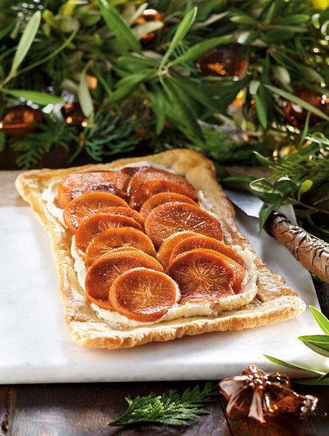 Recipe Detail Page | LCBO Persimmon Puff Pastry, Mascarpone Tart, Elegant Desserts, Frozen Puff Pastry, Detail Page, Glass Baking Dish, Recipe Details, Red Meat, Persimmon