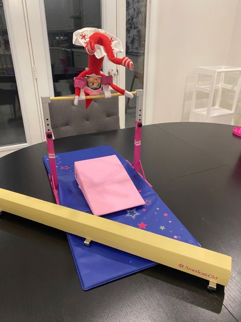 Elf On The Shelf Gymnastics, Gymnastics Elf On The Shelf, Elf Gymnastics, Elf Fun, Twinkle Toes, Shelf Ideas, A Shelf, On The Shelf, Elf On The Shelf