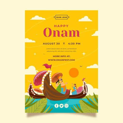 Free vector flat poster template for ona... | Free Vector #Freepik #freevector #onam-poster #onam-festival #onam #happy-onam Dussehra Background, Dussehra Wishes, Happy Dussehra Wishes, Onam Celebration, Ppt Template Design, Happy Onam, Happy Dussehra, Flat Style, Poster Template