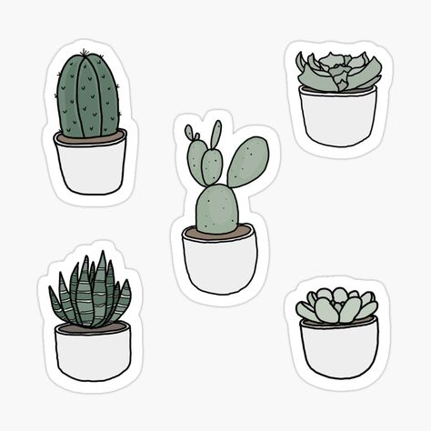 Get my art printed on awesome products. Support me at Redbubble #RBandME: https://www.redbubble.com/i/sticker/minimalist-succulent-sticker-pack-by-blar-417/71598213.EJUG5?asc=u Stickers Ideas Design, Stiker Macbook, Plants Stickers, Awesome Stickers, Penanda Buku, Stickers Cool, Sticker Printable, Preppy Stickers, Homemade Stickers