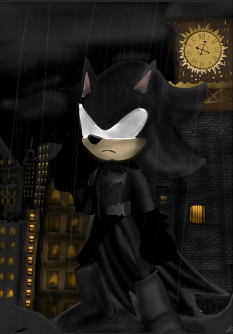 Shadow looks over the vast city well brooding to himself in the darkness as a storm emerges behind him. Batman Shadow, In The Darkness, Shadow The Hedgehog, A Storm, The Darkness, Sonic, The Darkest, Batman