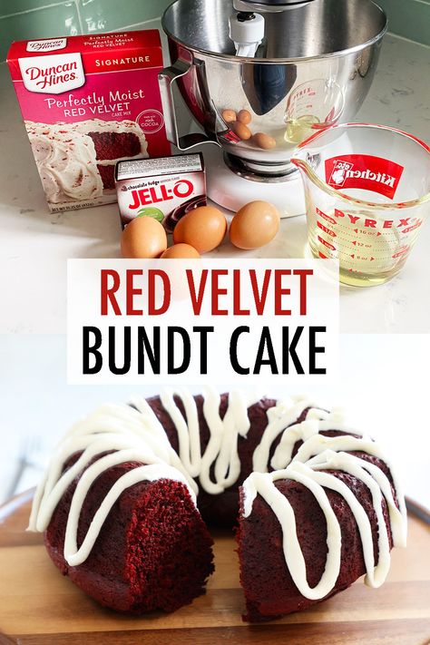 Redvelvet Bundt Cake Recipe, Red Velvet Bundt Cake Nothing Bundt, Red Velvet Mini Cakes Ideas, Nothing Bundt Cakes Recipe Copycat Red Velvet, Red Velvet Pudding Cake, Easy Bundt Cakes To Make, Red Velvet Cake With Pudding, Nothing Bundt Red Velvet Cake Recipe, Easy Red Velvet Recipes