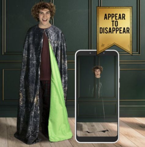 An invisibility cloak that uses the magic of green screen technology and a specialized app to make any Harry Potter fan look like they ~disappeared~, guaranteed to bring hours of indoor fun. Harry Potter Invisibility Cloak, Harry Potter Party Games, Harry Potter Case, Harry Potter Halloween Costumes, Invisibility Cloak, Harry Potter Merchandise, Harry Potter Halloween, Marvel Daredevil, Harry Potter Gifts