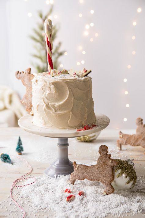 North Pole Cake | halfbakedharvest.com #chocolatecake #christmas #holiday #dessert  via @hbharvest Half Baked Harvest Christmas, Pole Cake, Browned Butter, Half Baked, Half Baked Harvest, Vanilla Frosting, Holiday Cakes, Chocolate Ganache, North Pole