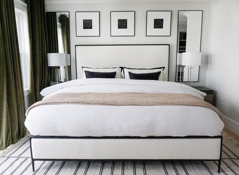 Julie Sousa on Instagram: “Symmetry or asymmetry? It’s a personal preference. Symmetry is typically associated with being timeless and classic. But in reality,…” Avant Garde Home, Julie Sousa, Master Suite Decor, Nyc Bedroom, Dresser Wall, Redecorate Bedroom, 1st Place, Bedroom Layouts, Remodel Bedroom