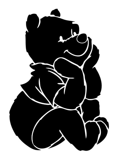 Winnie The Pooh Silhouette, Pooh Bear, Cricut Projects Vinyl, Cricut Projects, Winnie The Pooh, Pastel, Vinyl, Black And White