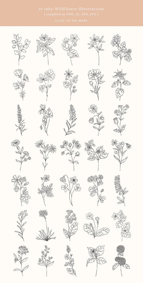 Wildflower Tattoo Minimalist, Cowslip Tattoo, Wildflower Drawing Tattoo, Wildflowers Doodle, Dainty Wildflower Tattoo, Wild Flower Tattoos, Wildflower Tattoo Design, Mummy Tattoo, Wildflowers Drawing