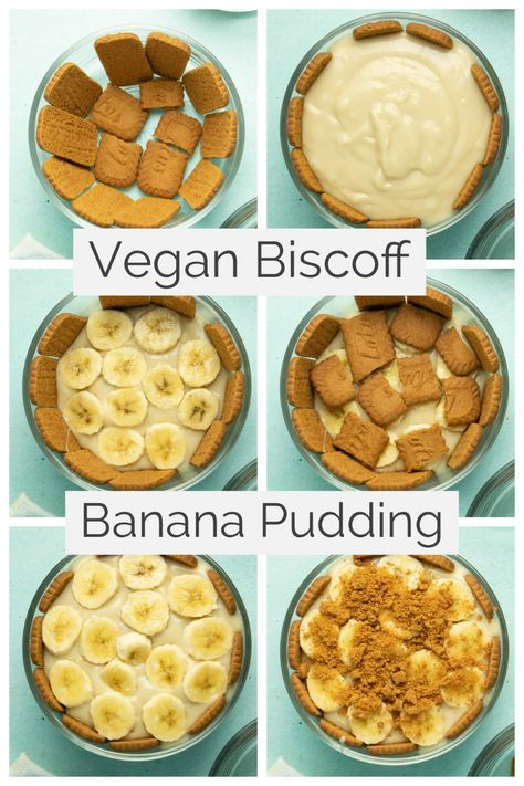 Easy Vegan Recipes Dessert, Vegan Dessert With Bananas, Vegan Banana Pudding Recipe, Vegan Biscoff Dessert, Vegan Banana Desserts, Vegan Banana Recipes, Vegan Pudding Recipe, Vegan Recipes Dessert, Quick Vegan Dessert