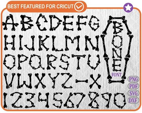 Bone Letters Fonts, Bones Alphabet, Horror Alphabet, Spooky Lettering Halloween Fonts, Bone Font, Happy Halloween Font, Halloween Fonts Alphabet, Halloween Bones, Christmas Fonts Free