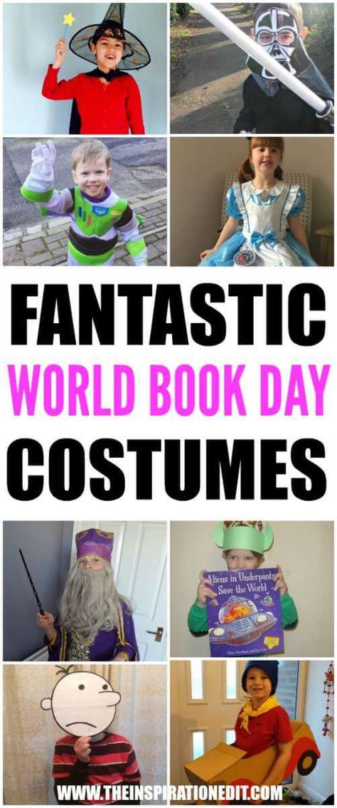 Every year we really enjoy celebrating World Book Day. Books have so much value and I especially love fun children’s books. I’ve always loved them and it’s wonderful to be able to read and share my love of reading with my daughter.  We have been thinking about what costume to create this year for World Book Day and with this in mind, I’m sharing some fantastic World book day costume ideas. I sure hope you enjoy these. #worldbookday #costumes #dressingup #book #education Boys Book Character Costumes, Fancy Dress Ideas For Kids, Kids Book Character Costumes, World Book Day Costume, Book Characters Dress Up, Dress Up For Boys, World Book Day Ideas, Fancy Dress Ideas, Book Character Day