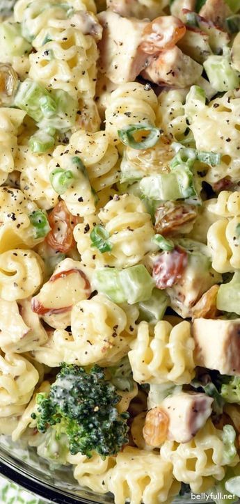 Chicken Broccoli Pasta Salad, Broccoli Pasta Salad, Broccoli Pasta Salads, Chicken Broccoli Pasta, Awesome Chicken, Resep Pasta, Resep Salad, Creamy Dressing, Seasoned Chicken