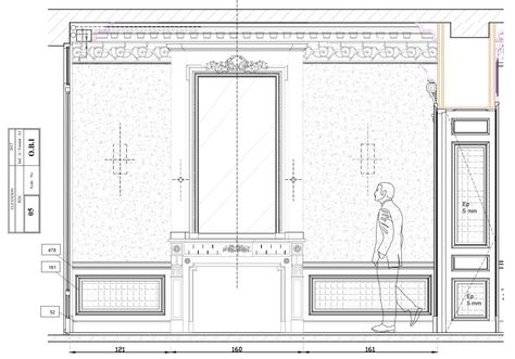 French Molding, Hotel Interior Bedroom, Molding Wall, Wall Molding Design, Wall Section, Bedroom Details, 2d Drawing, Arch Interior, French Classic