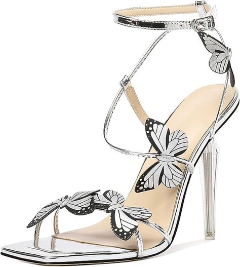 Butterfly crystal stilettos🥰 You will never regret having one pair to enlighten your heel collection. No matter the simplest one-strap sandals, shiny sandals, strappy sandals, rhinestone sandals or butterfly sandals, each one will bring you a surprise matching style. Butterfly High Heels, Shiny Sandals, Heel Collection, Butterfly Heels, Butterfly Sandals, Strap High Heels, High Heels For Women, Butterfly Crystal, Sandals Strappy