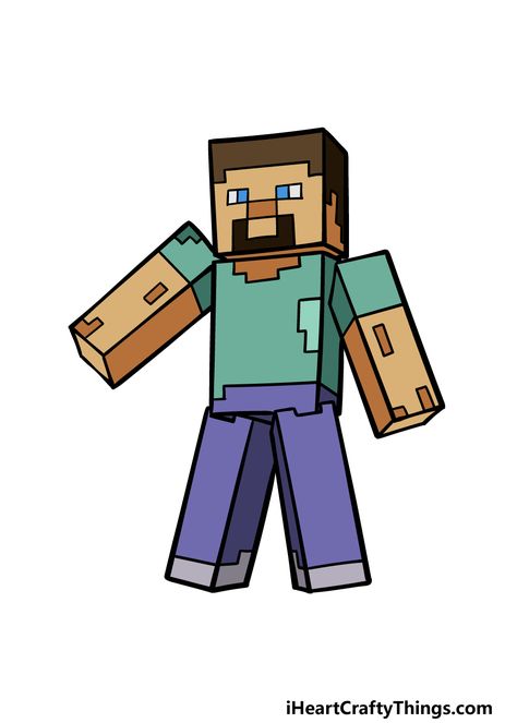 How to Draw Steve From Minecraft – A Step by Step Guide Minecraft Drawings Easy, How To Draw Steve, Steve From Minecraft, Minecraft A, Procedural Generation, Cool Drawing, Computer Drawing, School Book Covers, Minecraft Drawings