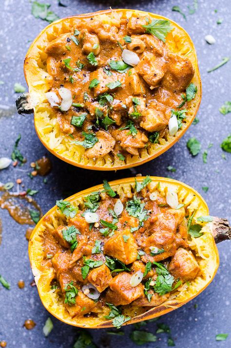 Chicken And Spaghetti Squash, Butter Squash Recipe, Chicken And Spaghetti, Spaghetti Squash Boats, Spaghetti Squash Boat, Squash Boats, Chicken Spaghetti Squash, Spaghetti Squash Recipes, Chicken Spaghetti