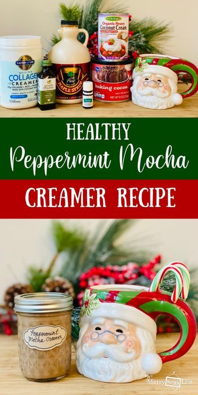 Healthy Peppermint Mocha Creamer, Homemade Coconut Creamer, Healthy Peppermint Mocha, Mocha Creamer Recipe, Peppermint Coffee Creamer, Flavored Creamer, Peppermint Mocha Creamer, Mocha Creamer, Optavia Diet