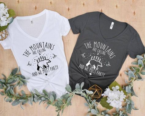 Cabin Bachelorette Party, Girls Camping Trip, Cabin Bachelorette, Bachelorette Party Tattoo, Ski Shirt, Bachelorette Party Tees, Welcome Home Parties, Bachelorette Party Weekend, Ski Shirts