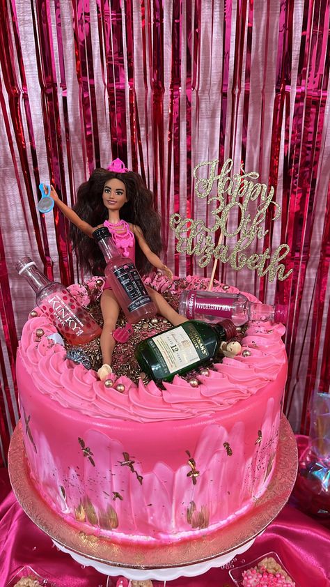 Barbie 25th Birthday, Barbie 30th Birthday, Barbie 30th Birthday Party, Barbie Adult Birthday Party, Barbiecore Birthday, Adult Barbie Birthday Party, Pink Birthday Cake Ideas, Themed Cake Ideas, Barbie Themed Cake