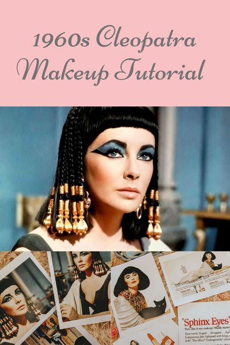 Cleopatra Eye Makeup Tutorial, Elizabeth Taylor Cleopatra Makeup, Cleopatra Makeup Tutorial, Elizabeth Taylor Makeup, Cleopatra Elizabeth Taylor, Cleopatra Beauty, Costume Makeup Tutorial, Cleopatra Makeup, 1960s Makeup