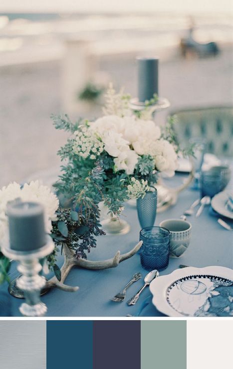 5 Silver Color Palettes for your Wedding Day 2015 Wedding Trends, Silver Color Palette, Spring Wedding Color Palette, Blue Winter Wedding, Pantone 2016, Chic Vintage Brides, Wedding Silver, Winter Wedding Colors, Spring Wedding Colors