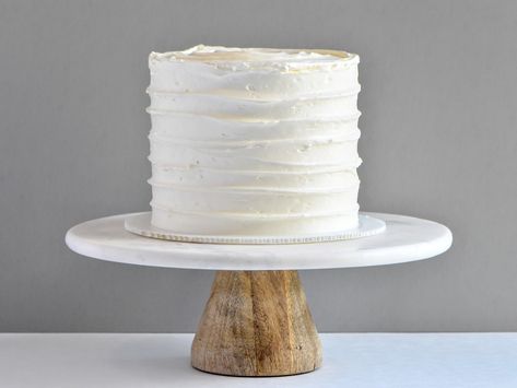 Swirled: Choose Frosting color Texture Buttercream Cake, Super Simple Wedding Cake, Buttercream Texture Cake, Textured White Cake, Elopement Cakes, Small White Cake, White Smash Cake, Plain Birthday Cake, 4 Inch Cake