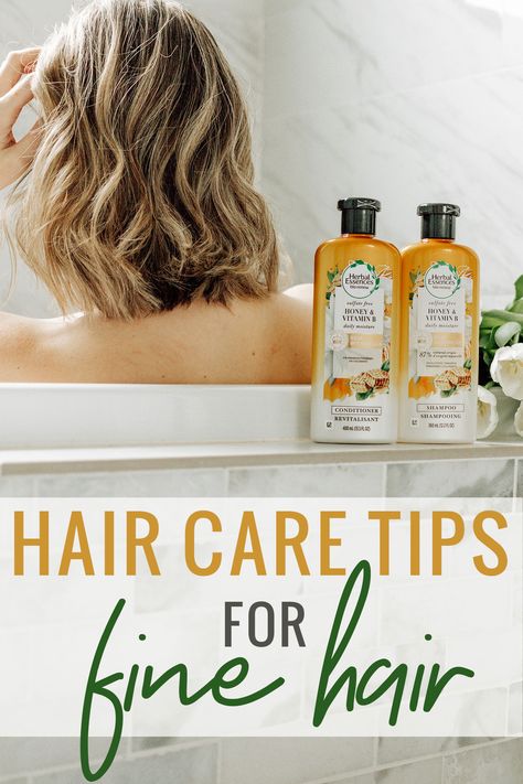 Herbal Essences' Honey & Vitamin B collection is a must when it comes to my fine hair care routine. Tips For Fine Hair, Fine Hair Care, Herbal Essence Shampoo, How To Dye Hair At Home, Shampoo For Fine Hair, Best Hair Care, Shampoo And Conditioner Set, Buzz Feed, Herbal Essences