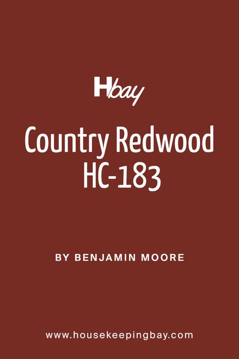 Country Redwood HC-183 by Benjamin Moore Red Paint Colors, Trim Colors, Paint Color Palettes, Deep Brown, Red Paint, Coordinating Colors, Benjamin Moore, Paint Color, The Space