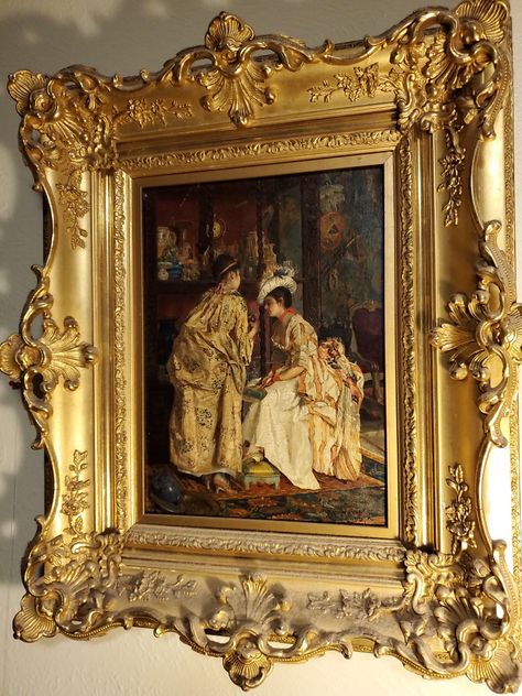 Fancy Painting Frame, Old Royal Paintings, Oil Painting Baroque, Creative Oil Painting, Fancy Painting, Baroque Picture Frame Wall Art, Baroque Picture Frame, Oil Painting Frames, Baroque Painting