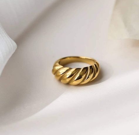 Twisted Gold Ring, Croissant Ring, Chloe Ring, Cheap Rings, Gold Ring Designs, Dome Ring, Jewellery Uk, Twist Ring, Rope Design