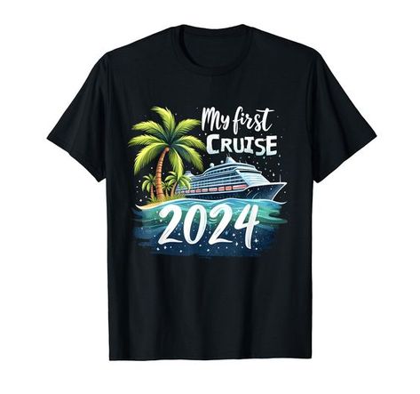 Vacation t-shirt design First Time Cruise, Funny Birthday Party, First Cruise, Vacation 2024, Vacation Tshirts, Trip With Friends, Summer Cruise, Friend Vacation, T-shirt Print Design