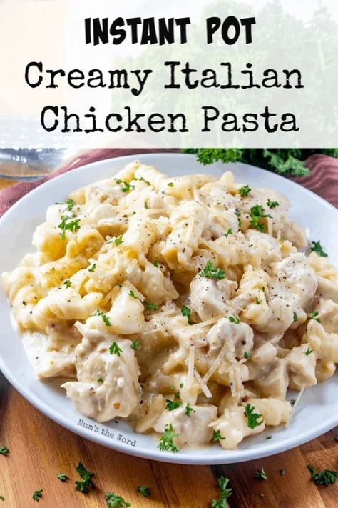 Pasta With Italian Dressing, Instant Pot Chicken Pasta, Instapot Recipes Chicken, Italian Chicken Pasta, Creamy Italian Chicken, Pot Recipes Healthy, Creamy Chicken Pasta, Healthy Chicken Recipes Easy, One Pot Meal