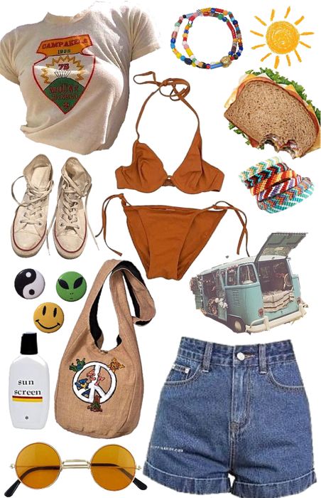 Pouge Life Outfit Aesthetic, Summer Outfit Boards Aesthetic, 70s Summer Camp Outfits, Summer Camp Vibes Outfits, Outfit Ideas Camping, Cool Camp Counselor Aesthetic, Aesthetic Summer Camp Outfits, Camp Core Outfits, 80 Summer Outfits