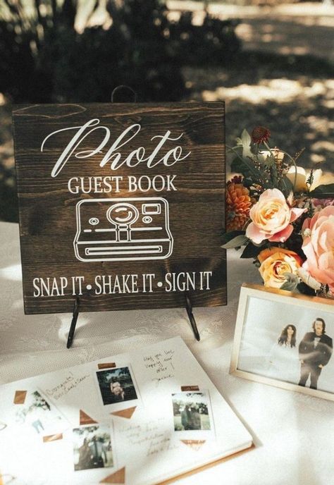 Vintage Wedding Guest Book, Rustic Signage, Wedding Guest Book Table, Small Backyard Wedding, Boda Diy, Wedding Signs Diy, Guest Book Table, Photo Guest Book, Rustic Wedding Diy