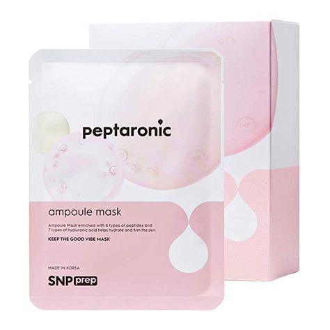 Amazon.com : SNP PREP - Peptaronic Ampoule Korean Sheet Mask - Firms & Moisturizes Skin - 10 Sheet Pack : Beauty Sheet Mask Packaging, Beauty Product Packaging, Korean Sheet Mask, Hydrating Sheet Mask, Skin Quiz, Mask Pack, Uneven Skin Texture, Wrinkle Reduction, Mask Sheet