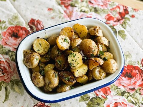 Roasted Greek Potatoes, Greek Lemon Potatoes, Greek Potatoes, Vegetarian Chicken, Lemon Potatoes, The English Kitchen, English Kitchen, Fried Cabbage, English Kitchens