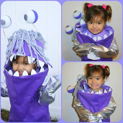 Boo in monster suit - monsters inc. DIY halloween costume Boo Halloween Costume, Monster University Party, Kid Costumes, Boo Costume, Monsters Inc Boo, Monster Costume, Monsters University, Family Costumes, Halloween 2018