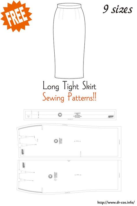 Sew Long Skirt Pattern, Long Skirt Pattern Sewing Free, Straight Skirt Pattern Free, Sewing Patterns Skirt Long, Straight Skirt Patterns Sewing, Body Con Skirt Sewing Pattern, Pencil Skirt Sewing Pattern Free, Long Skirt Pattern Sewing, Skirt Patterns Sewing Free