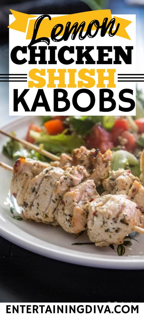 Grilled Lemon Chicken Shish Kabobs | Boneless Chicken Breast Recipes Grill Night, Roasted Recipes, Chicken Shish Kabobs, Shishkabobs Recipe, Grilled Lemon Chicken, Chicken Boneless Breast Recipes, Grilled Lemon, Shish Kabobs, Jello Shot