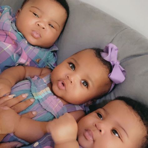 Triplets Babies Newborns, Black Triplets, 2 Boys 1 Girl, Triplets Pregnancy, Tb Joshua, Cutest Picture Ever, Twin Baby Boys, Twin Baby Girls