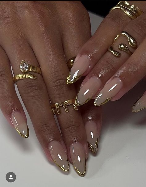 Gold Nail, Classy Acrylic Nails, Classy Nails, Funky Nails, Makati, Chic Nails, Best Acrylic Nails, Gold Nails, Long Acrylic Nails