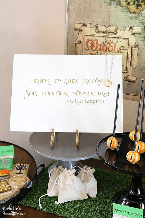 The Lord of The Rings Theme Birthday Party Ideas & Decorations Lord Of The Rings Home, Diy Lord Of The Rings, Lord Of The Rings Party, Lotr Wedding, Hobbit Party, 33rd Birthday, J R R Tolkien, The Shire, 30th Birthday Parties