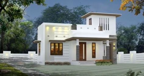 650 Sq Ft 2BHK Modern Single Floor House and Free Plan - Home Pictures 650 Sq Ft House Plans, House Plans 2 Bedroom, Kerala Home Design, Single Floor House Design, Kerala Home, 2bhk House Plan, 4 Bedroom House Plans, Kerala House Design, Kerala Houses