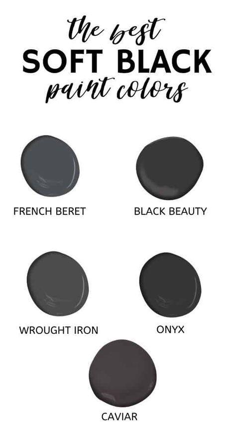 Best Black Cabinet Paint Colors, Best Black Paint For Cabinets, Black Paint For Cabinets, Black Brown Paint, Black Paint Colors, Colors For Walls, Charcoal Grey Paint, Black Painted Walls, Mission Hill