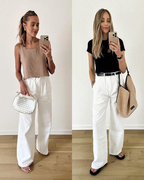 Minimalist Wardrobe: 7 White Wide Leg Trouser Outfit Ideas