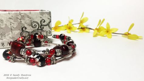 Red Boho Memory Wire Bracelet Video Tutorial | http://keepsakecrafts.net/blog Memory Wire Bracelets Tutorial, Bracelet Videos, Wire Bracelet Tutorial, Bracelet Video, Keepsake Crafts, Diy Jewelry Tutorials, Memory Wire Bracelet, Red Boho, Memory Wire Bracelets