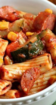 Zucchini Kielbasa Pasta Recipe Kielbasa Pasta Recipes, Turkey Kielbasa Recipes, Kielbasa Sausage Recipes, Kielbasa Pasta, Turkey Meals, Recipe Zucchini, Sausage Dinner, Smoked Sausage Recipes, Kielbasa Recipes